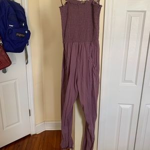 True Craft Smocked Purple Jumpsuit